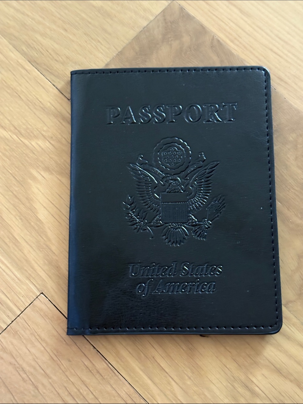 NWOT Black Passport Cover - Embossed United States Design